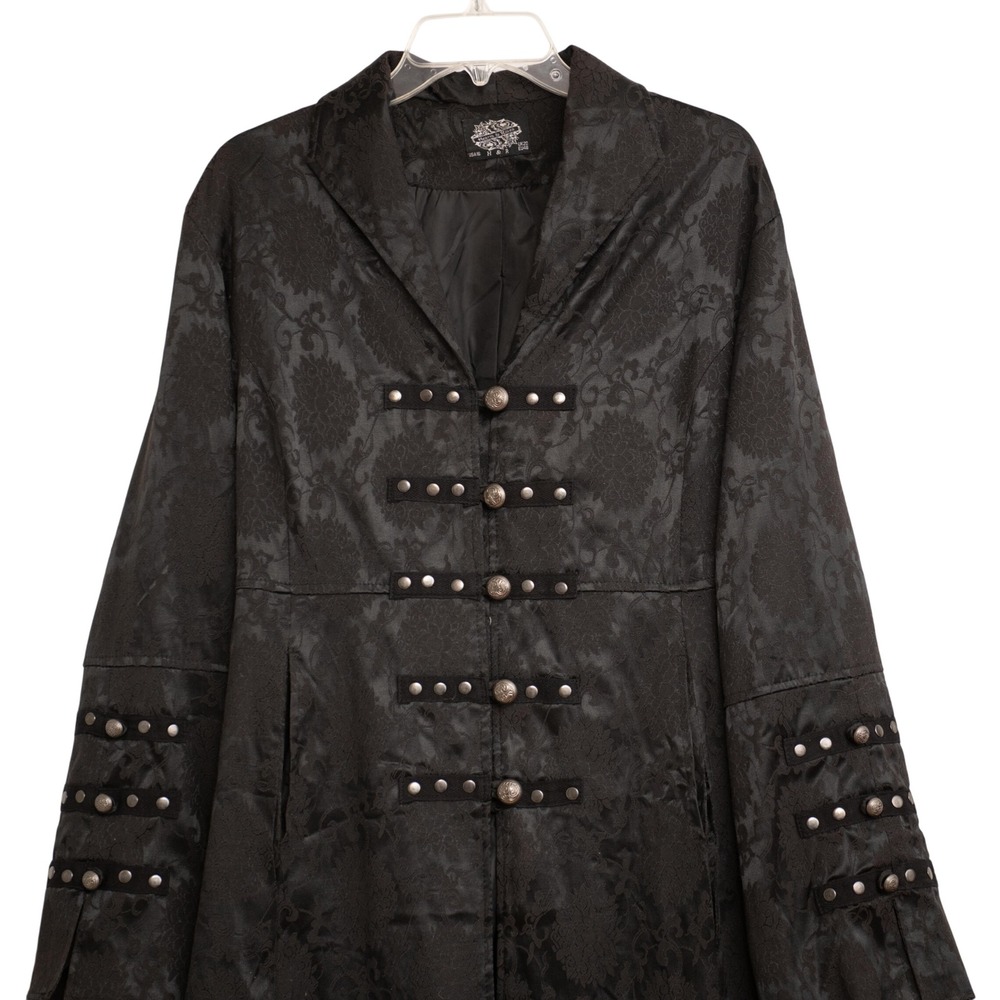 Hearts & Roses Black Victorian Brocade Jacket Steampunk Witchy Corset Cosplay